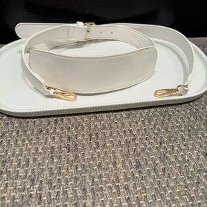 White Strap with Gold Hardware For Bags